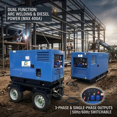 Denyo vergelijkbaar 400A 600A 480Amps Arc MMA MIG DC Lasmachine Diesel Zelfstarter Lasgenerator